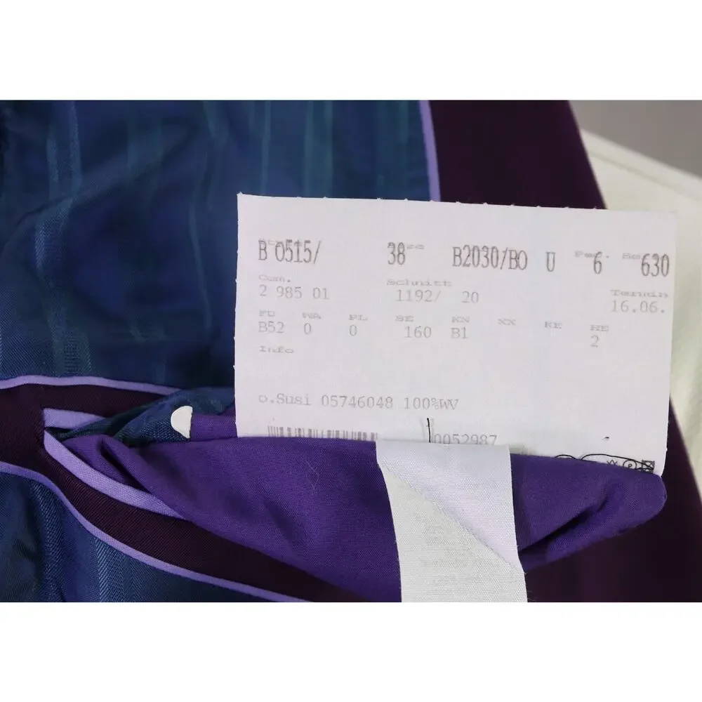 Ozwald Boateng Bespoke Couture Solid Purple 2-Btn Techno Suit 36R
